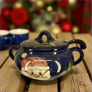 LAURIE GATES -- Christmas Soup Tureen with Lid & Ladle, Serving Bowl, Collection